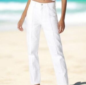 J Brand "Off-the-Grid" Jules White High Waist Straight Leg Jeans  NWT Size 25